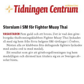Storslam i sm för fighter muay thai
