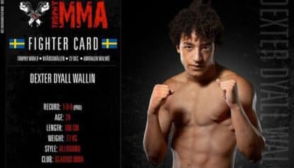 Dexter dyall wallin går match på trophy mma v