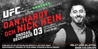 Ufc-fightern dan hardy besöker fighter centre onsdag