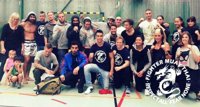 Fighter muay thai tävlade på frontier open