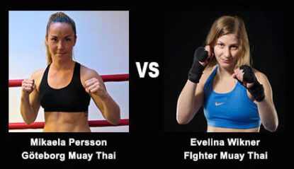 Evelina wikner från fighter muay thai går match på mta 5