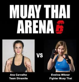 Evelina wikner går match på muay thai arena 6