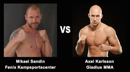 Axel karlsson går match på the zone fc fight night