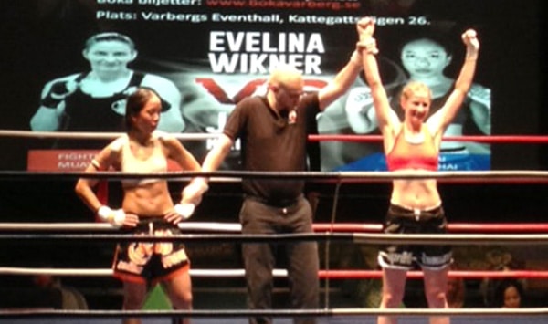Titelmatch för evelina wikner på muay thai rising stars